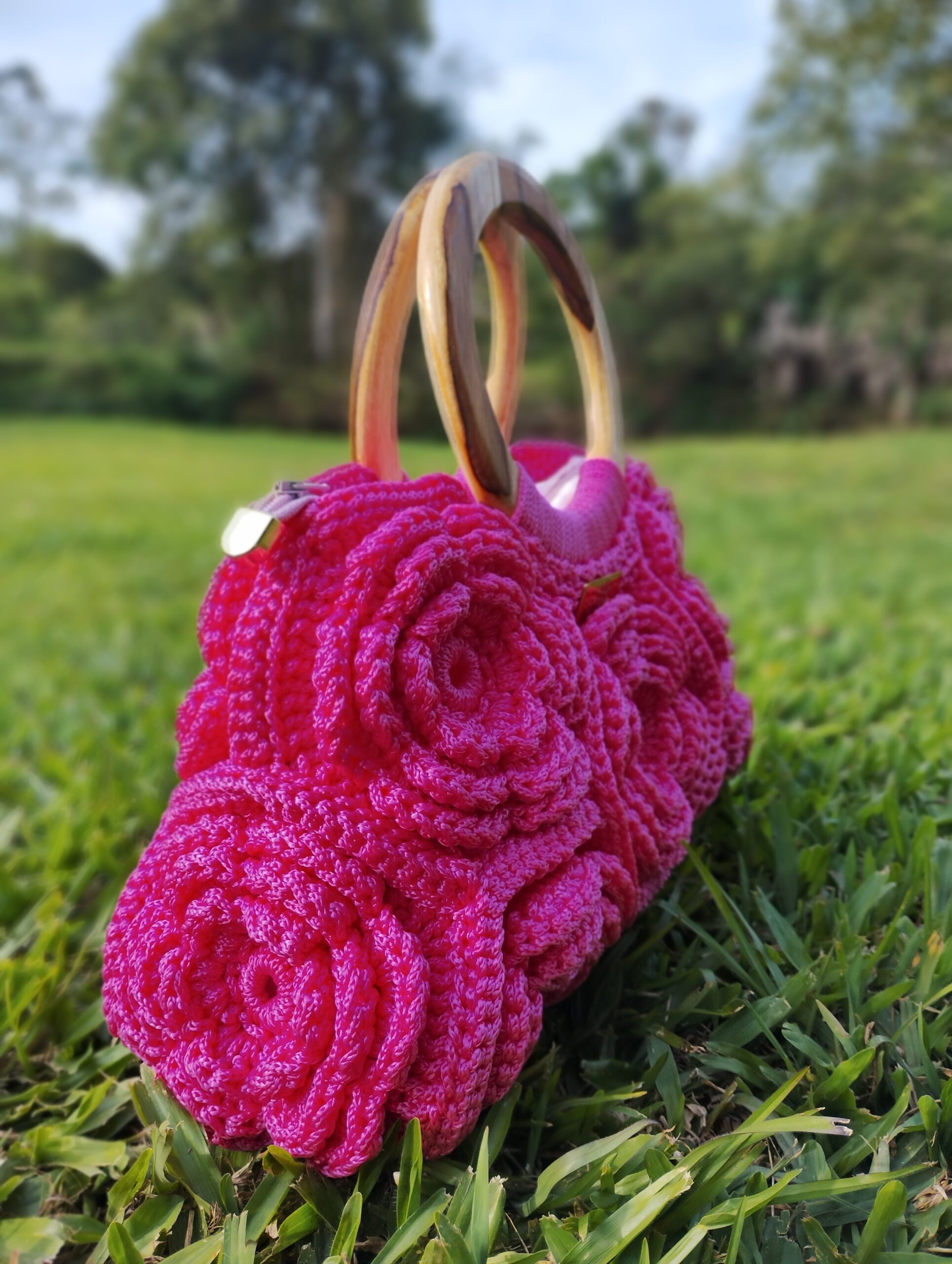 Bolsa de Crochê Anne Bentes – Modelo Rosa Bela - Imagem 2