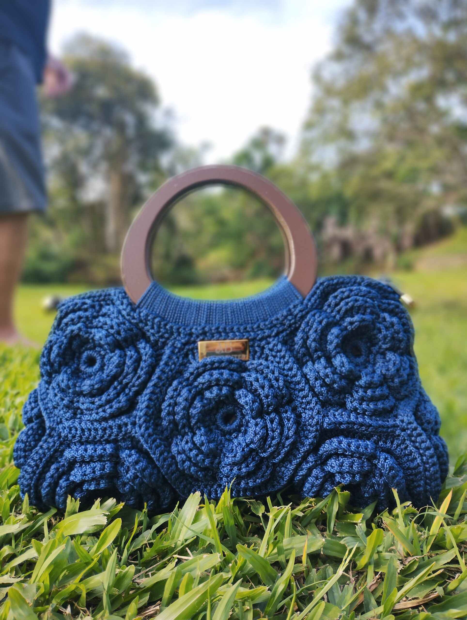 Bolsa de Crochê Anne Bentes – Modelo Rose Blue - Imagem 3